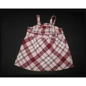 Gymboree School girls rock star pink red white navy plaid swing tank top shirt 4